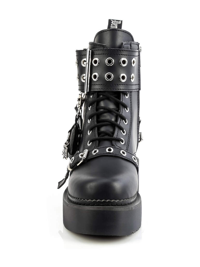 REBEL-52 Platform Combat Boots with Heart Charm