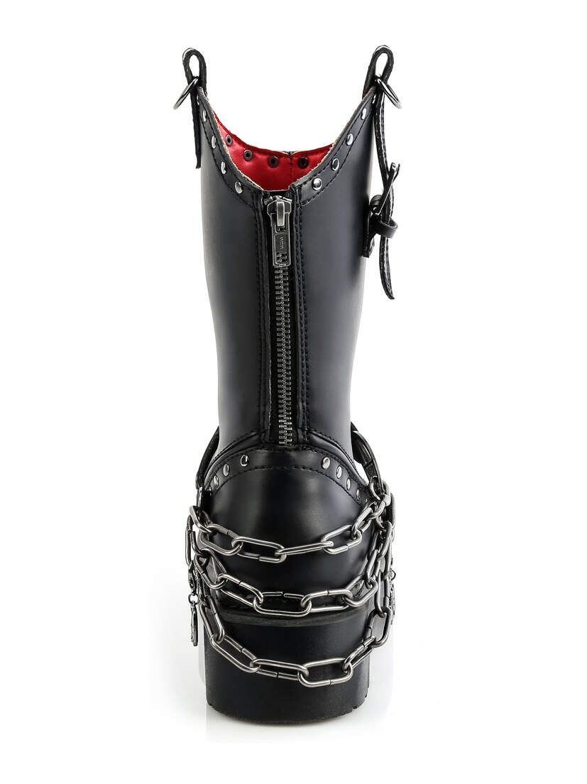 REBEL-56 Women's Skull Cowboy Combat Platform Boots