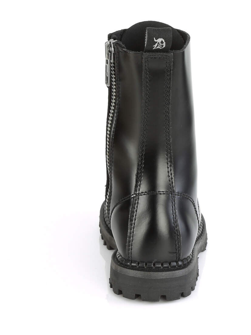 RIOT-10 Black Leather Steel Toe Boots