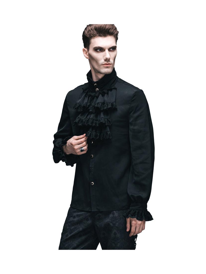 Raphael Black Gothic Ruffle Shirt