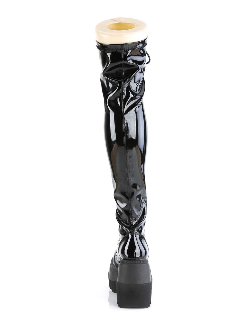 SHAKER-374 Patent Thigh High Boots