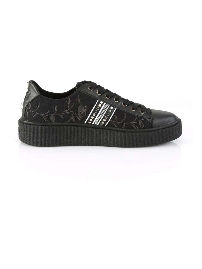 SNEEKER-106 Rose Embroidered Sneaker Creepers