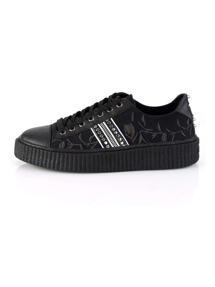 SNEEKER-106 Rose Embroidered Sneaker Creepers