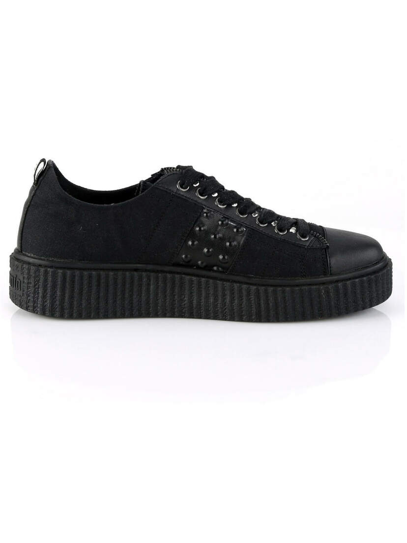 SNEEKER-107 Black Canvas Sneaker Creepers