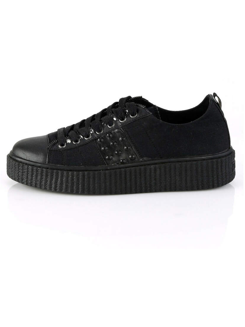 SNEEKER-107 Black Canvas Sneaker Creepers