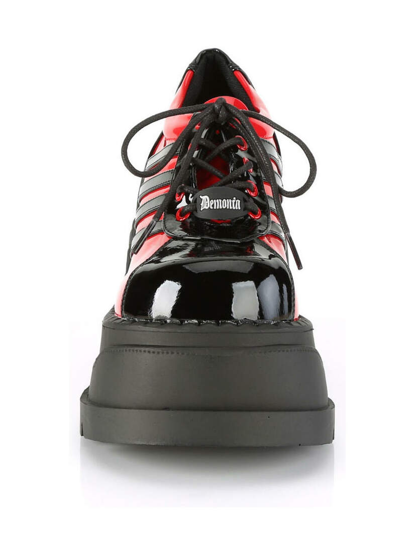 STOMP-08 Red and Black Platform Shoes