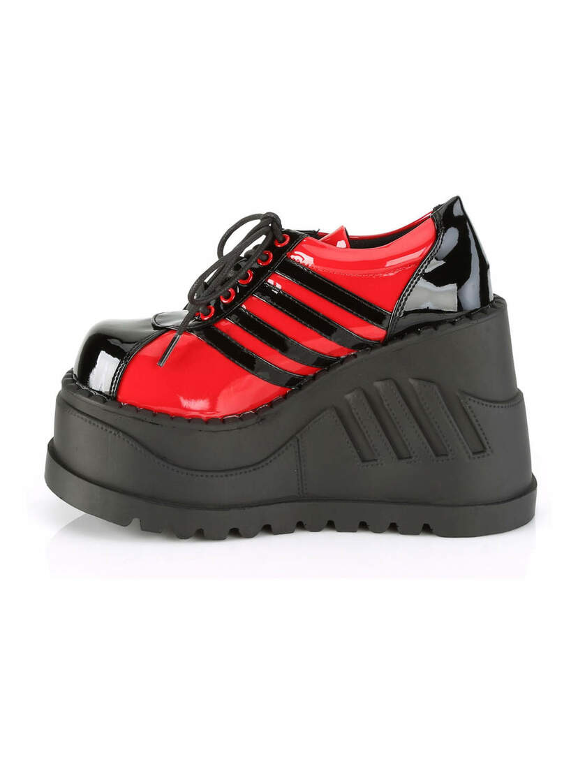 STOMP-08 Red and Black Platform Shoes