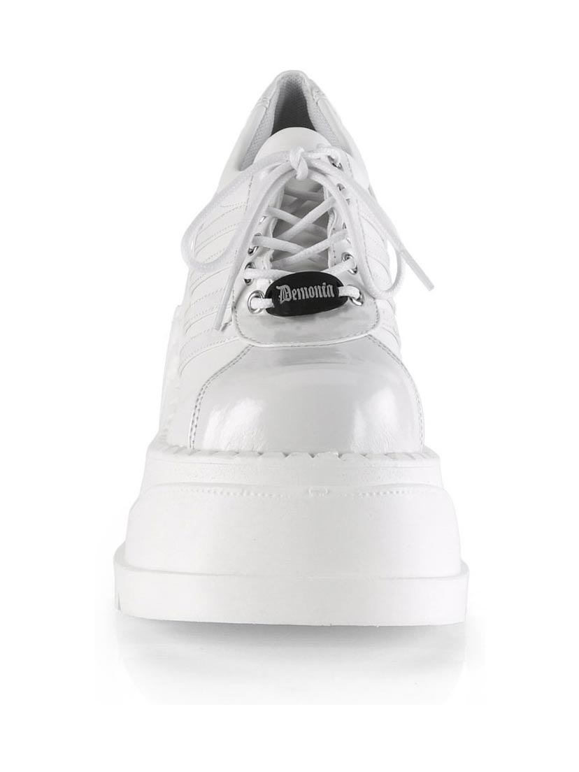 STOMP-08 White Platform Shoes