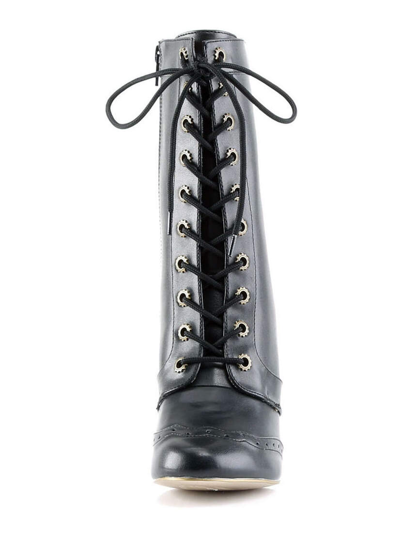 TESLA-102 Black Steampunk Boots
