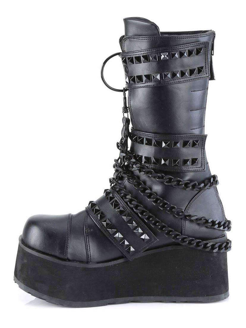 Trashville-138 Men's Platform Boots with Chains