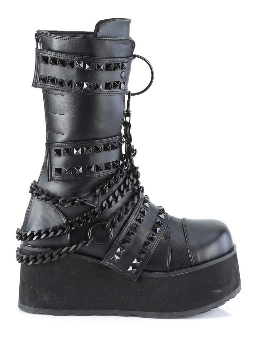 Trashville-138 Men's Platform Boots with Chains