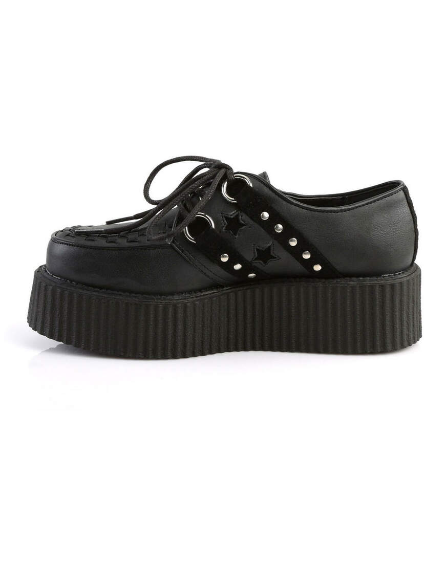 V-Creeper-538 Black Star Creepers Shoes