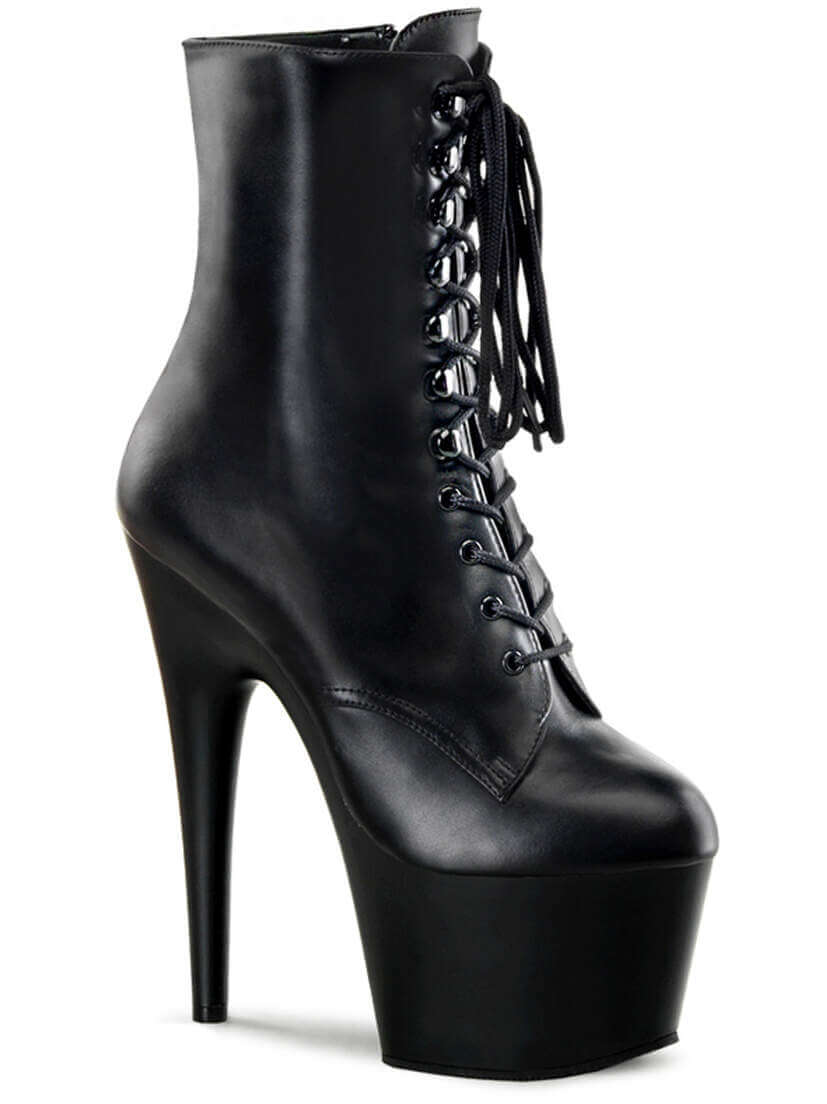 ADORE-1020 Black Leather Platform Boots