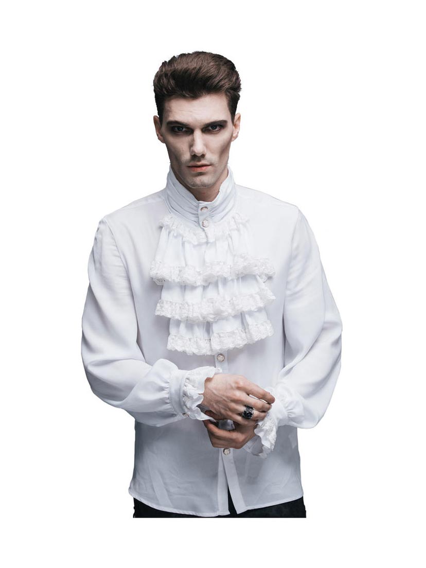 Ash Mens White Ruffle Shirt