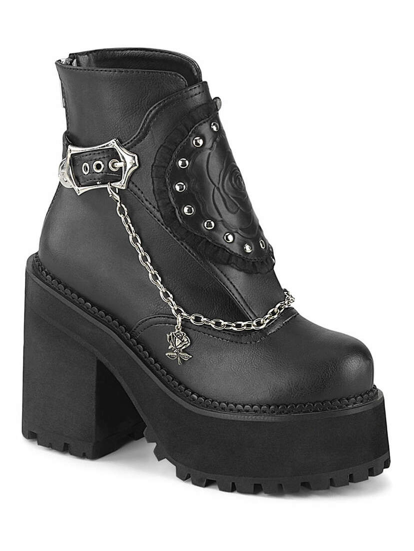 ASSAULT-55 Platform Boots with Roses