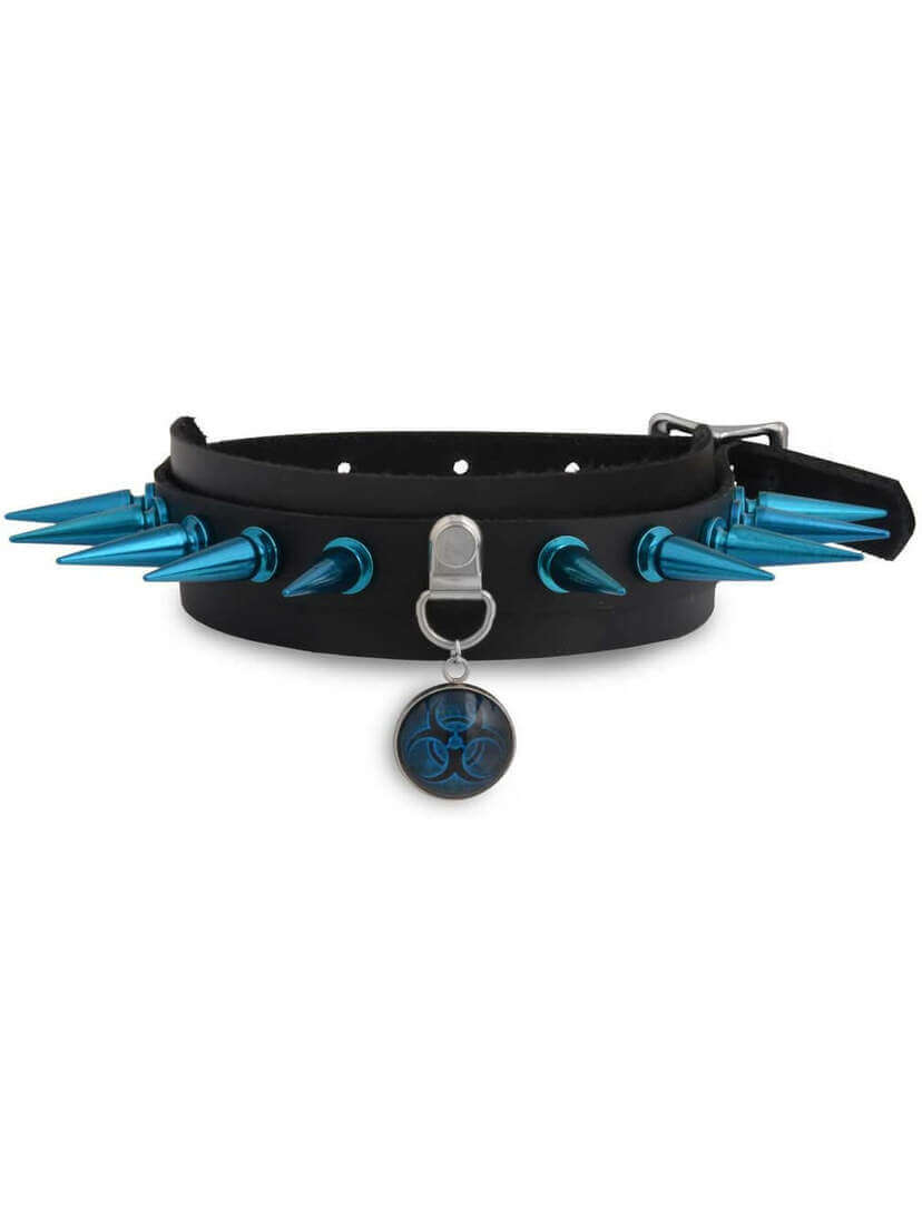 Blue Spike Biohazard Choker