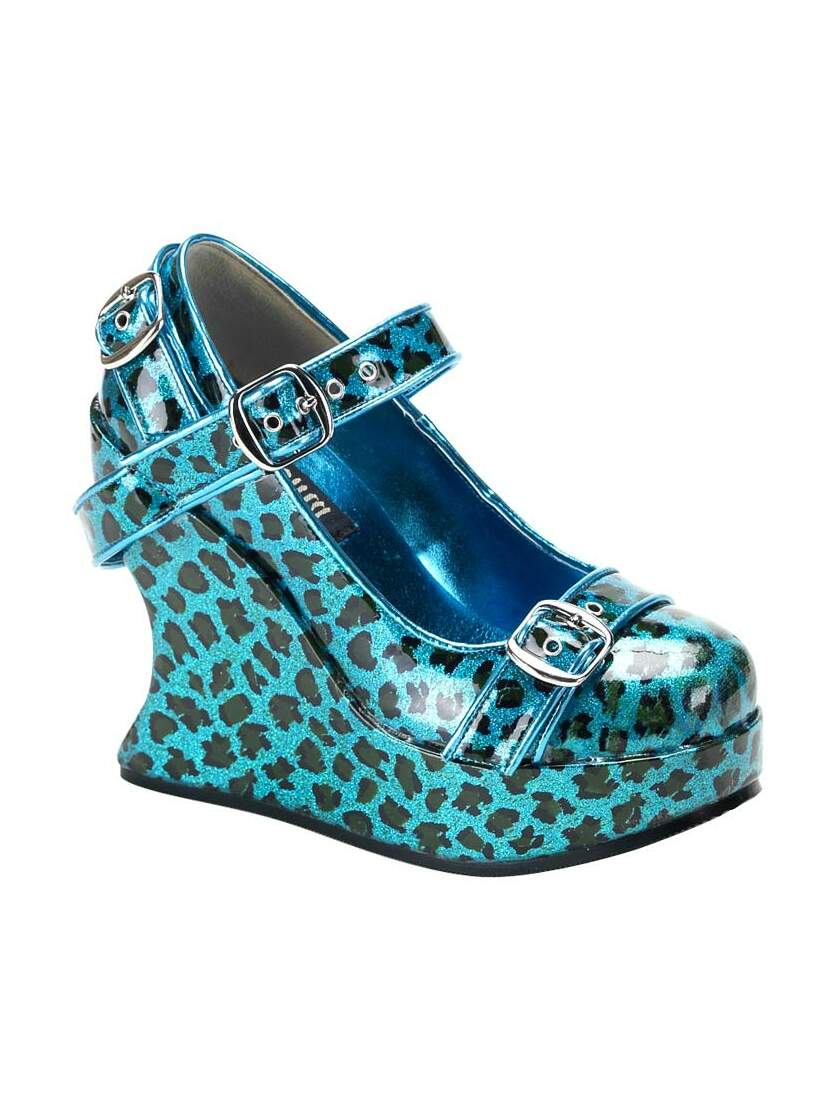 BRAVO-10 Turquoise Leopard Wedges - Clearance BRAVO-10 Turquoise Leopard Wedges - Clearance