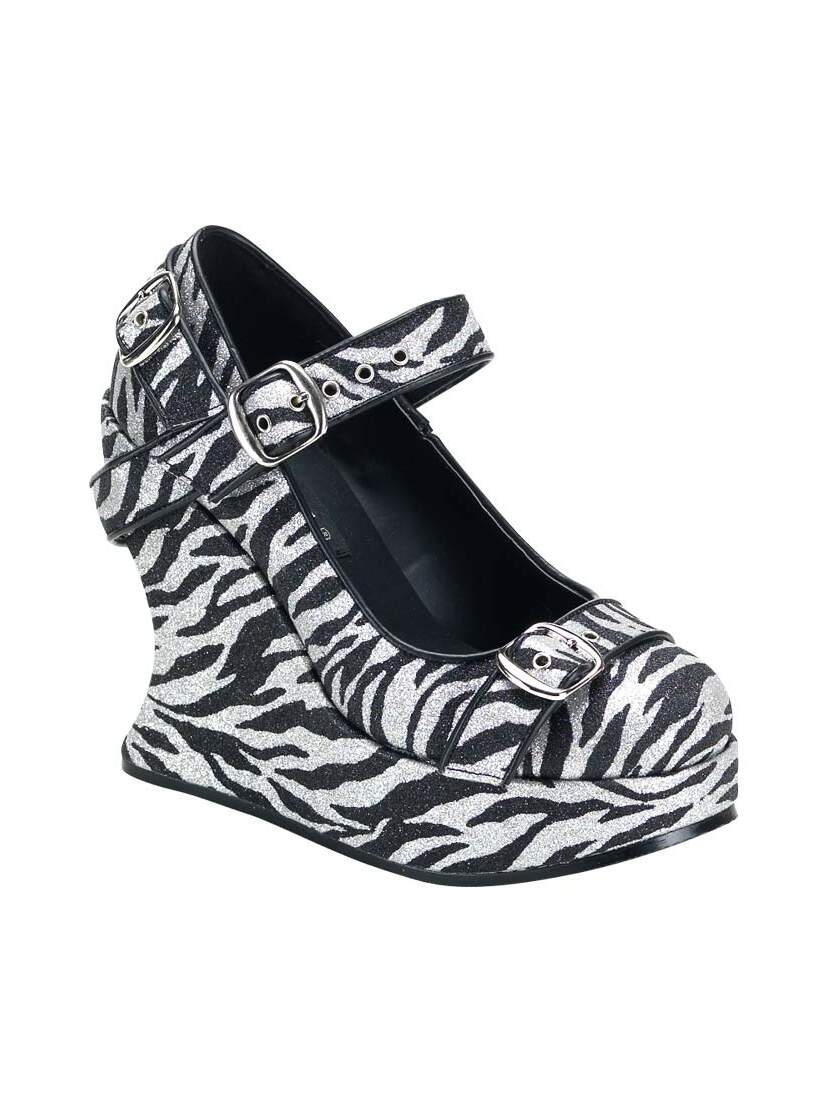 BRAVO-10G Zebra Glitter Wedges - Clearance BRAVO-10G Zebra Glitter Wedges - Clearance