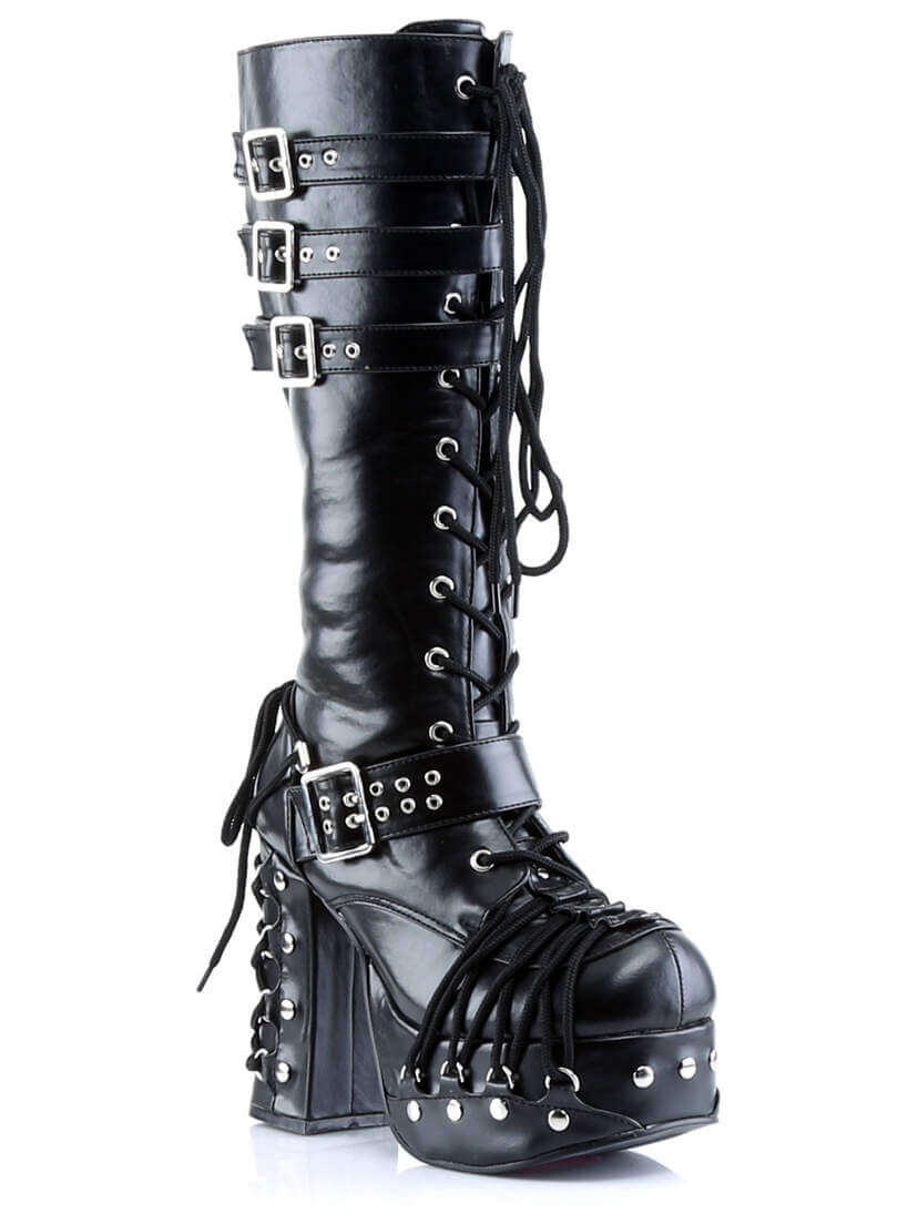 CHARADE-206 Buckle Laceup Boots