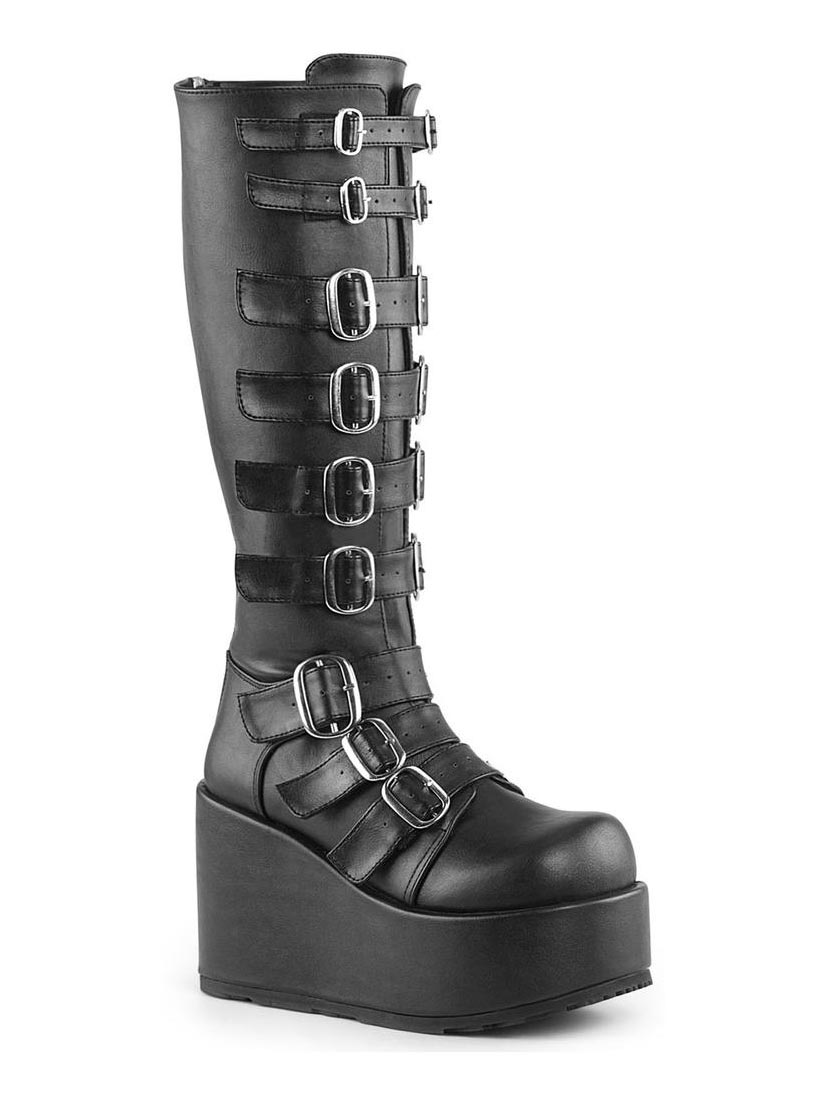 CONCORD-108 Black Buckled Boots