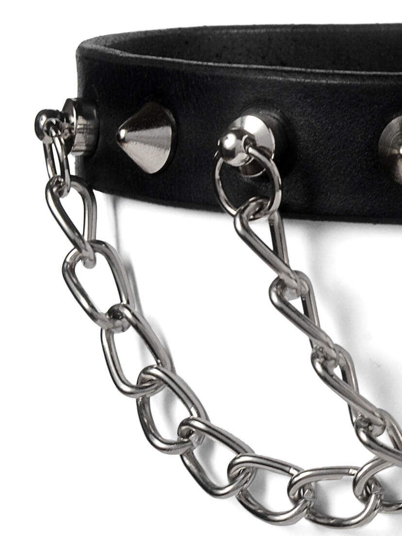 Cone and Chain Leather Choker Cone and Chain Leather Choker