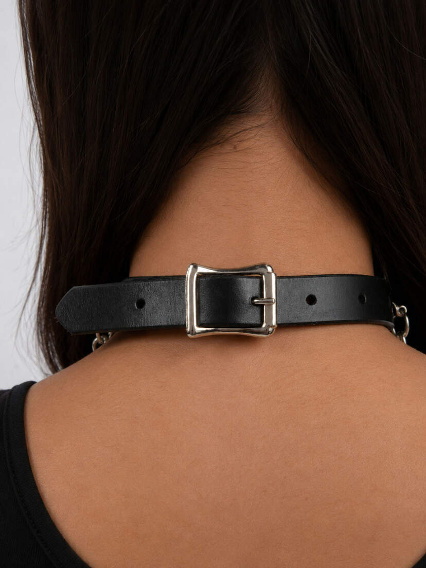 Cone and Chain Leather Choker Cone and Chain Leather Choker