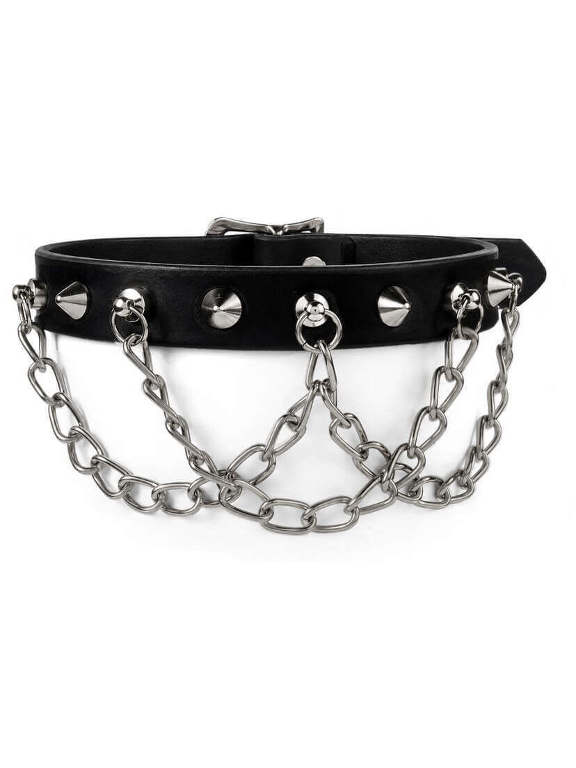 Cone and Chain Leather Choker Cone and Chain Leather Choker
