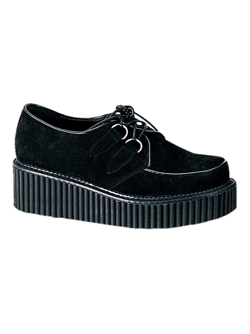 CREEPER-101 Black Suede Creeper Shoes