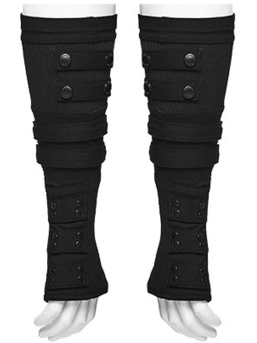 Cyber Punk 26 Fingerless Gloves Black cyberpunk fingerless gloves with ribbed forearm guards and cutout fingers