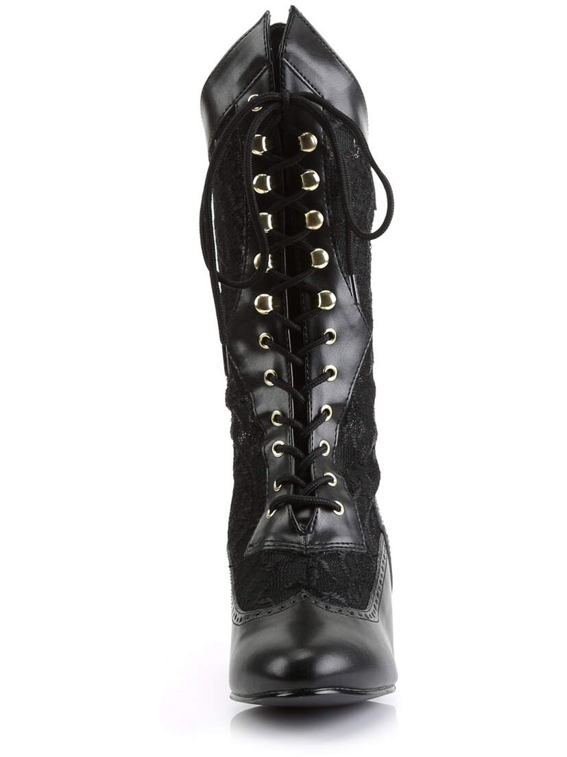 DAME-115 Black Lace Victorian Ankle Boots