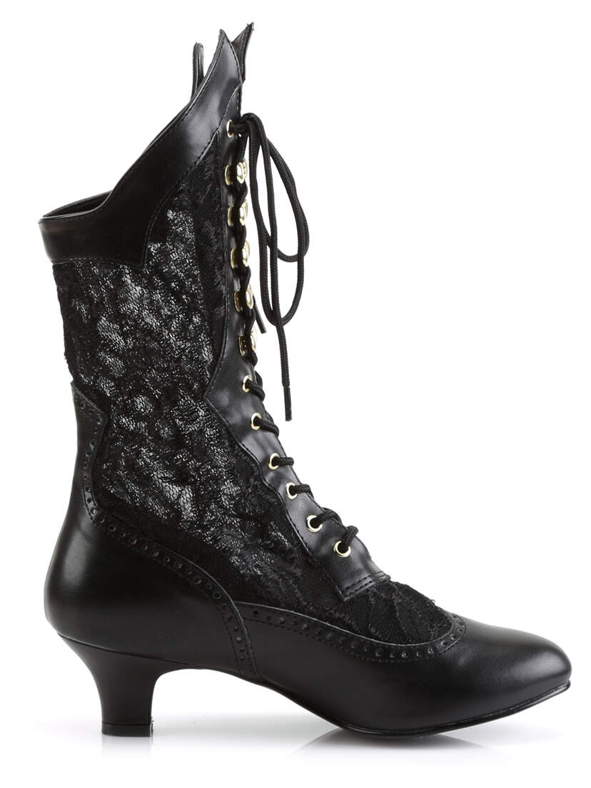 DAME-115 Black Lace Victorian Ankle Boots