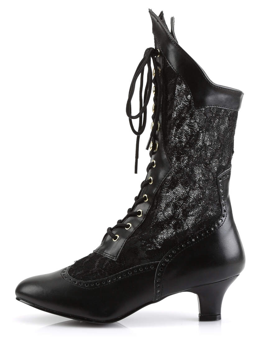 DAME-115 Black Lace Victorian Ankle Boots