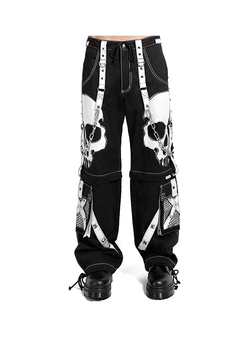 Skull Zip Off Pant White Large / Black/White