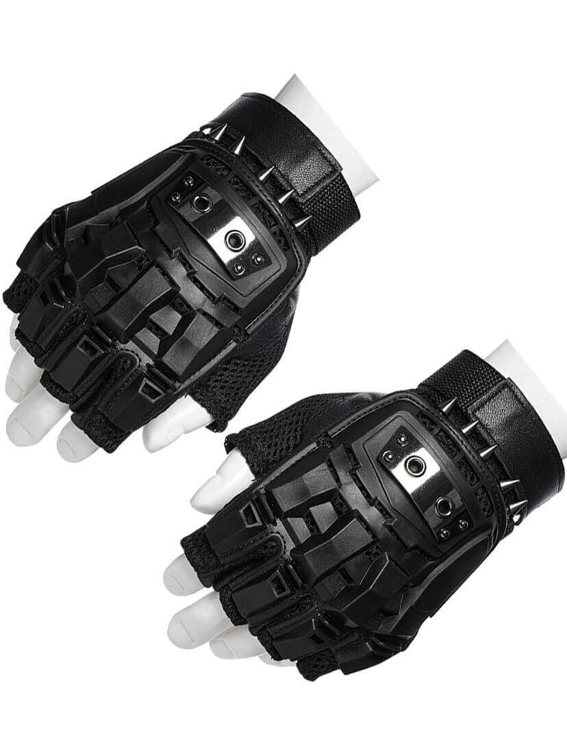 Dark Tech - Spiked Fingerless Gloves