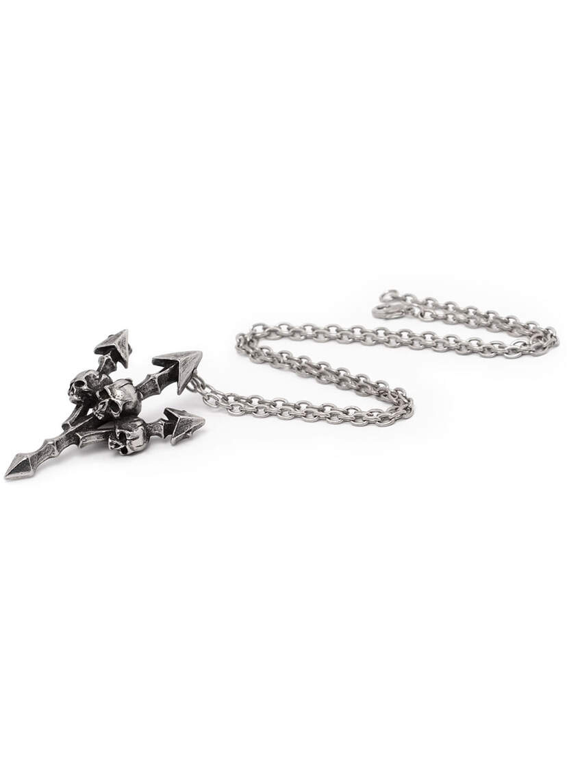 Deadly Trident Pendant Gothic Necklace Gothic necklace featuring a deadly trident pendant with a chain design.
