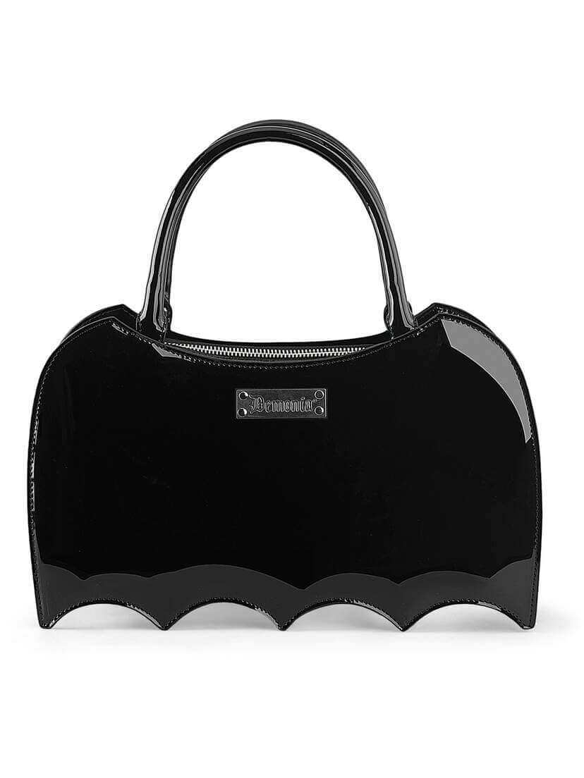 Demonia Patent Bat Handbag