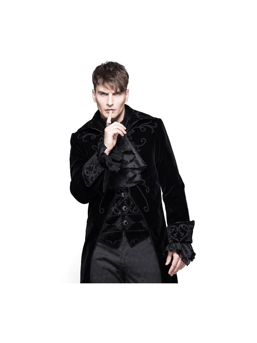 Devil's Fashion Men's Black Velvet Tailcoat
