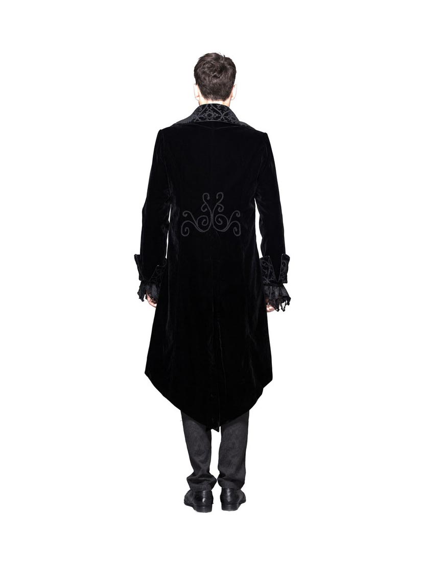 Devil's Fashion Men's Black Velvet Tailcoat