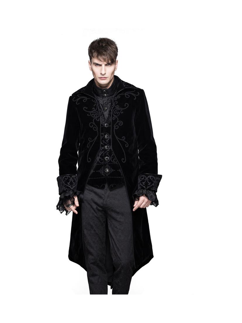 Devil's Fashion Men's Black Velvet Tailcoat