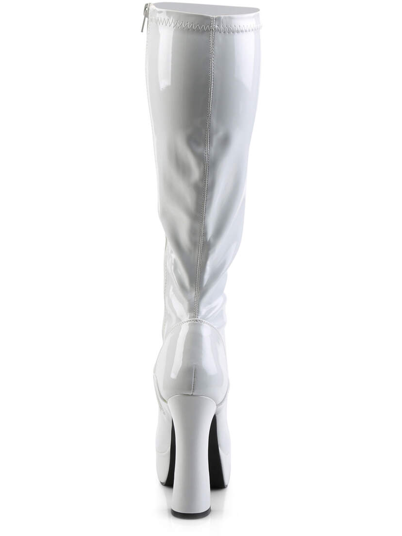 ELECTRA-2000Z White Stretch Patent Knee-High Boots