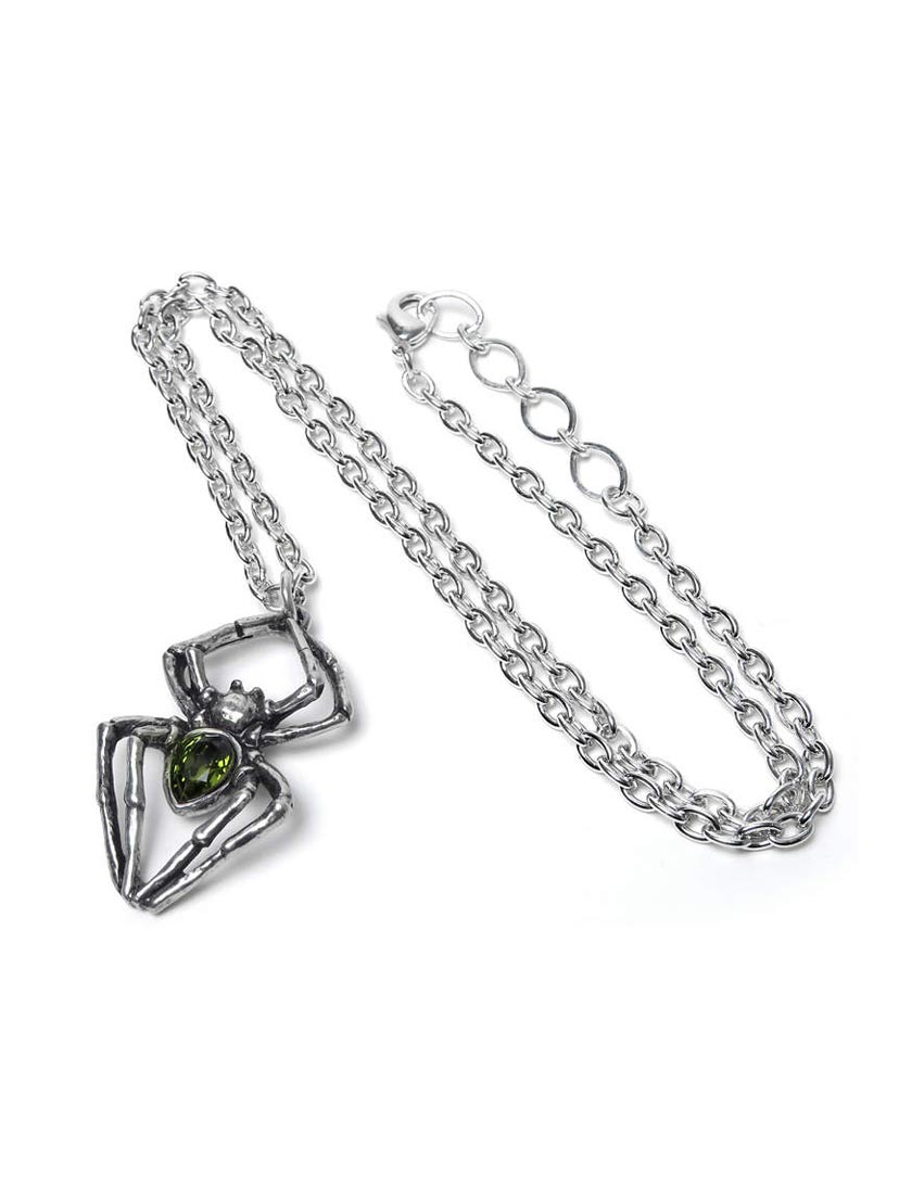 Emerald Spiderling Pendant Necklace