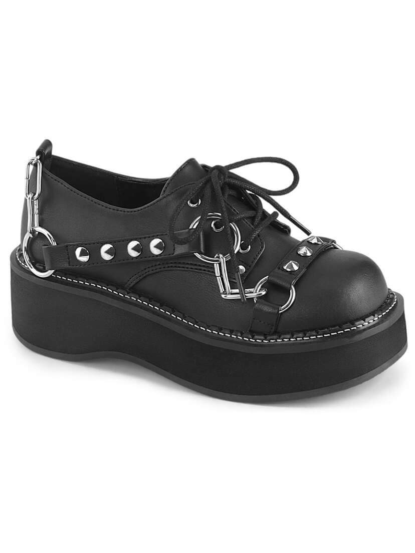 Emily-32 Alternative Black Vegan Leather Platform Shoe