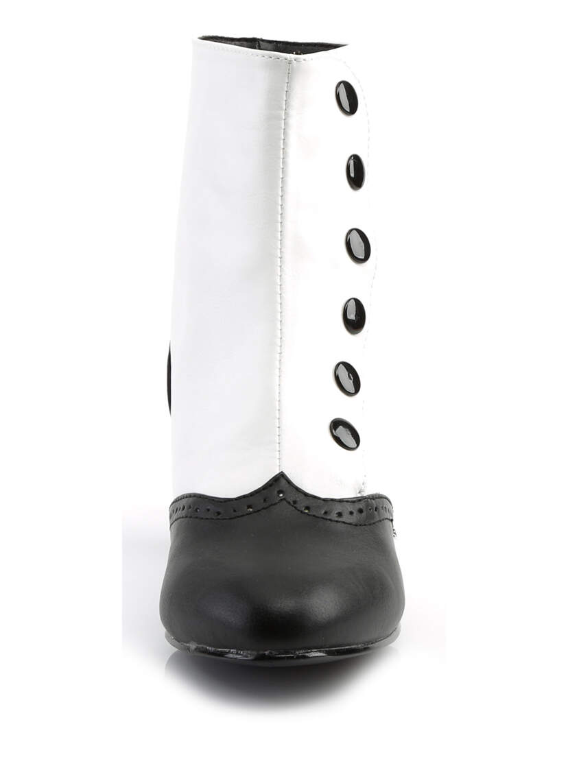 FLORA-1023 White Victorian Boots