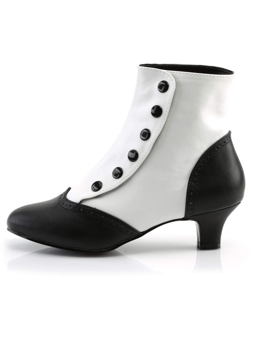 FLORA-1023 White Victorian Boots