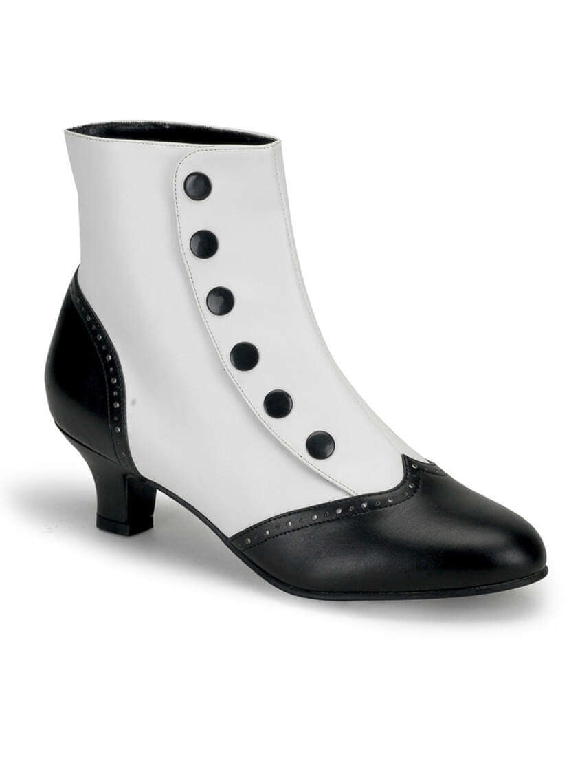 FLORA-1023 White Victorian Boots