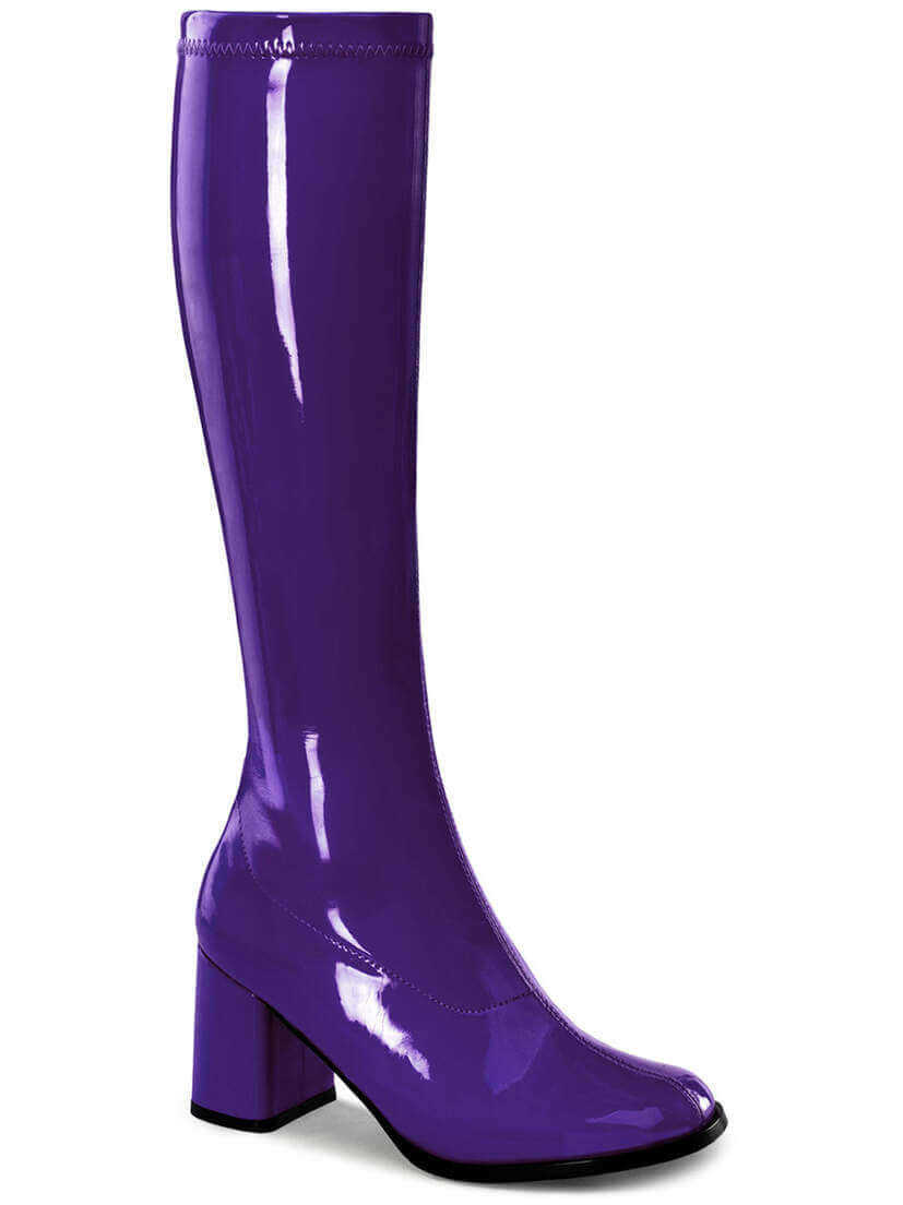 GOGO-300 Purple Gogo Boots with 3 Inch Heel
