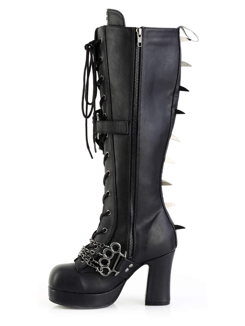 Gothika-108 Platform Boots with Bullets & Brass Knuckles