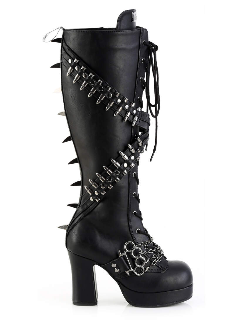 Gothika-108 Platform Boots with Bullets & Brass Knuckles