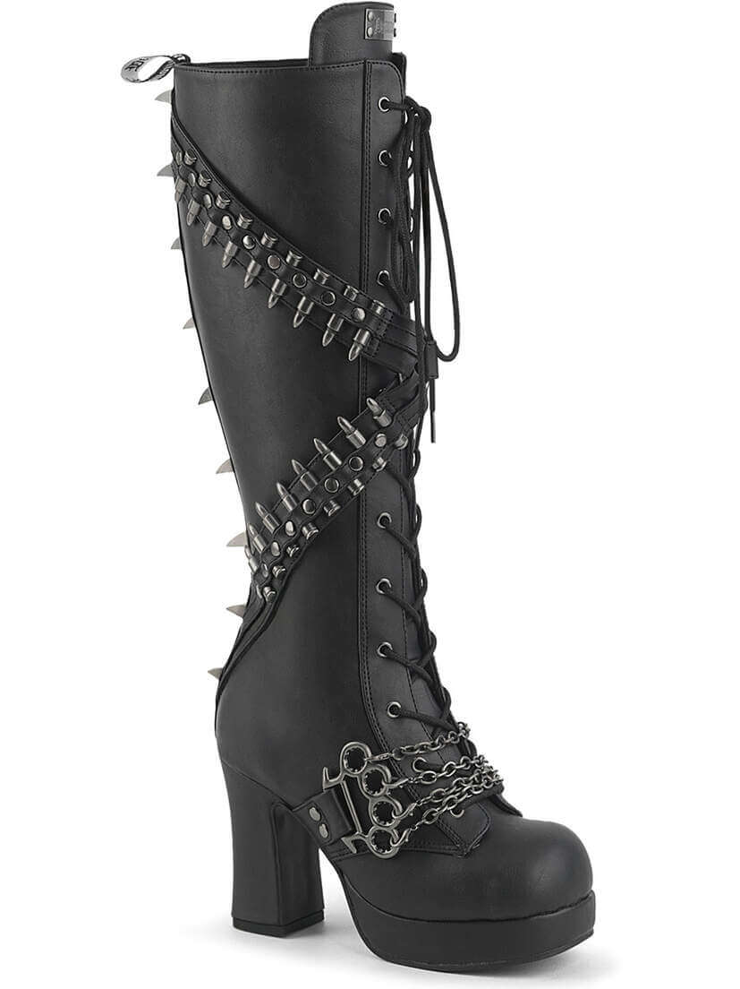 Gothika-108 Platform Boots with Bullets & Brass Knuckles