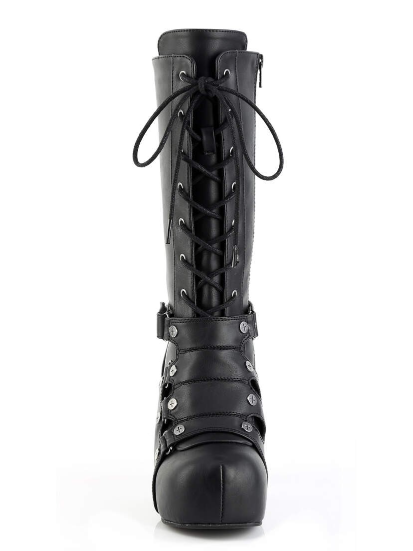 Gothika-152 Platform Boots with Wraparound Straps